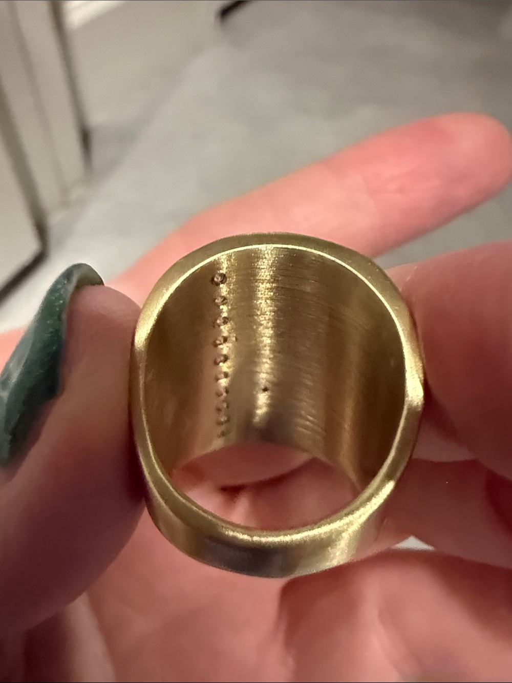 Park Lane Gold Wide Band Ring with Crystal Stripe - Picture 3 of 4
